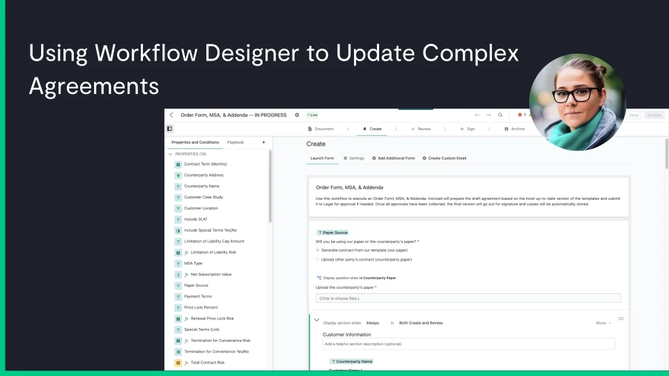 title card for the demo video about using workflow design to update agreements