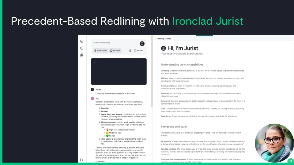 title card for precedent based redlining with jurist legal ai assistant