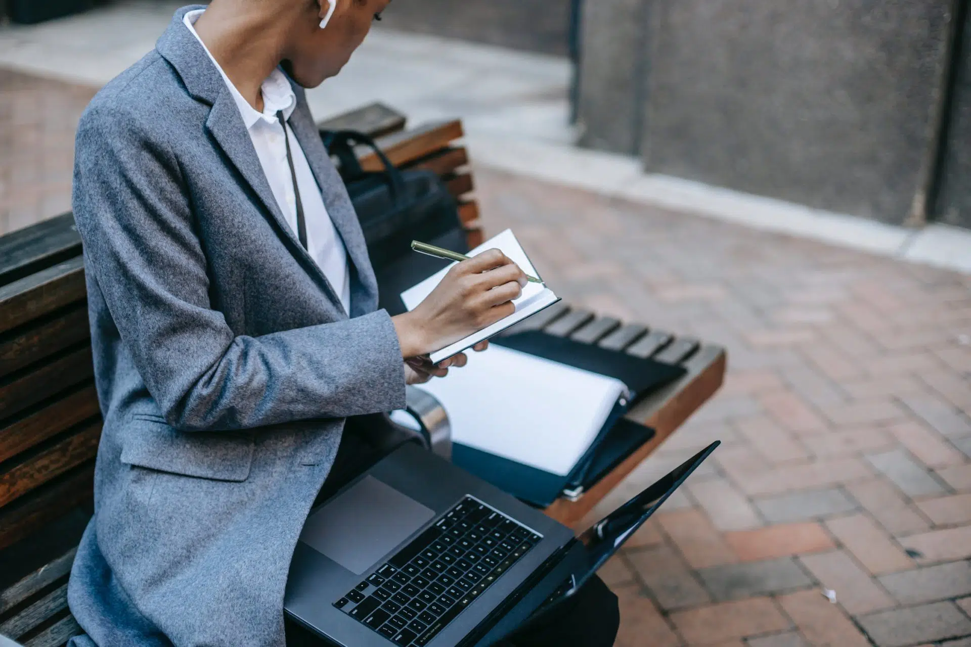 Woman reviewing legal agreements in her business
