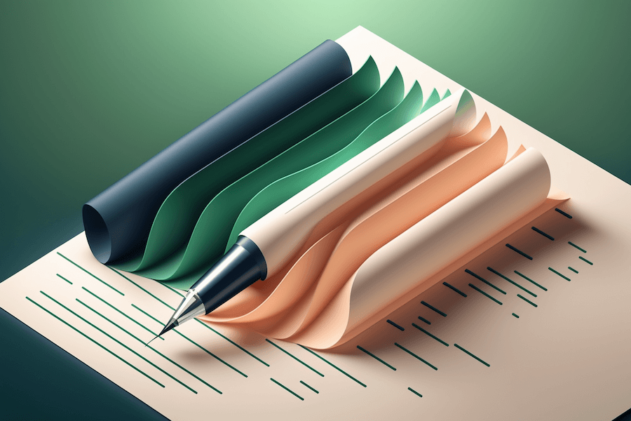 illustration of a social media contract with pen